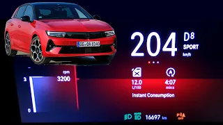 Opel Astra 1.5l Diesel acceleration 0-60 mph 0-100-200 km/h top max speed GPS drag time Vauxhall