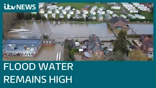 Water levels peak as severe flood warnings remain in place | ITV News