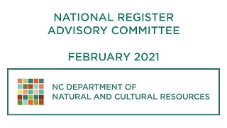 National Register Advisory Committee Meeting - Feb 2021