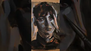 Gouache portrait painting #shorts #painting