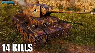 14 фрагов за бой на VK 36.01 (H) World of Tanks немецкий тт 6 уровень