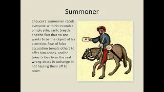 The Summoner.  (The Prologue to the Canterbury Tales). Text and Explanation