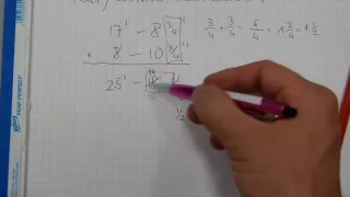 Add and subtract measurements in feet-inches