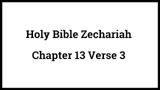 Holy Bible Zechariah 13:3