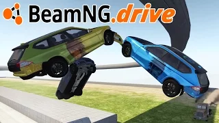 EXTREME CRASH TEST SITE MAP Multi Car Aerial Slow Mo Ramp Crashes - BeamNG.Drive Gameplay Highlights