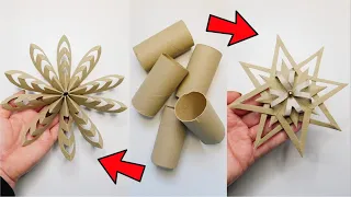 🎄 2 Super Easy Snowflake Ideas ❄️ Winter DIY Decor 🎅 Toilet Paper Roll Christmas Ornaments Tutorial