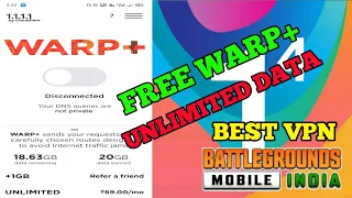 HOW TO GET FREE WARP+ UNLIMITED DATA IN 1.1.1.1 VPN | BEST VPN FOR PUBG #INDIAKABETTLEGROUND