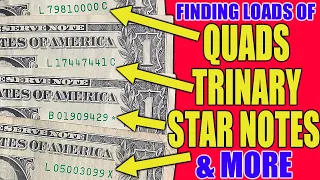I Hunt One Dollar Bill Bank Straps for Star Notes and Cool Serial Numbers - Great Bank Strap Hunt !