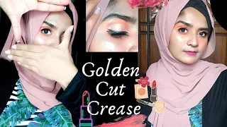 Warm Golden Cut Crease Tutorial | Full Cut Crease Tutorial For beginner | Afsana  Ava