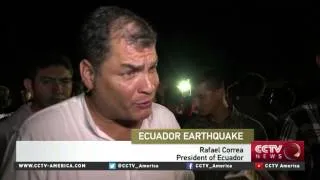 Thousands of people are sleeping outside without electricity after Ecuador earthquake