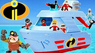 The Incredibles 2 Underminer Digger and Hydroliner Ship Elastigirl saves the Day!