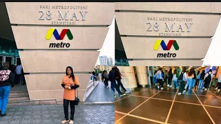 28 May Metro station || Baku - Azerbaijan || walking tour| fizza Salah