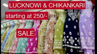 Lucknowi and Chikankari kurtis at affordable rate😱|Size S to 8XL | क्राउफ़ोर्ड मार्केट .