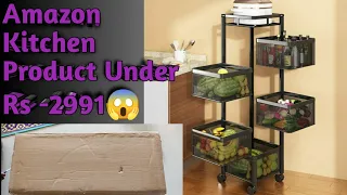 Unboxing Multipurpose Kitchen Trolley Portable Cutlery Holder Storage Rack ||Amazon Product||