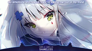 Nightcore - Shameless(1hour)||Lyrics (Camila Cabello)