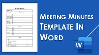 How to Design Meeting Minutes Template in Word | Meeting Minutes Template Design