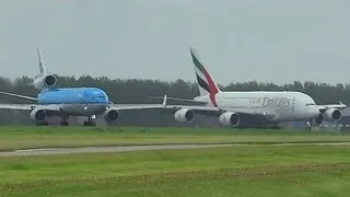 A380  vs MD-11 at takeoff form AMS Schiphol