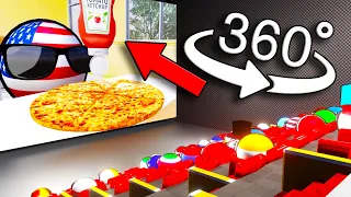 Countryballs Cinema watching Countryballs School Making Pizza (360 VR)