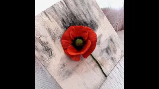 Как я работаю в технике Рельефная гладь. Создание цветка мака.