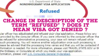 NVC ( CEAC ) case status REFUSED | Changed description | Return to USCIS Administrative Processing