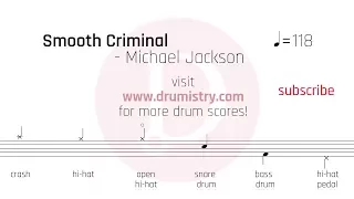 Michael Jackson - Smooth Criminal Drum Score