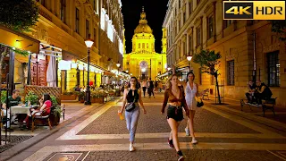 Budapest After Dark  😈 💃 Budapest MidNight Walking Tour [4K HDR]