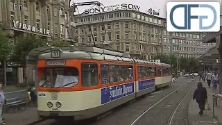 Führerstandsmitfahrt Linie 11 durch Frankfurt 1996 (Straßenbahn vom Hauptbahnhof bis Fechenheim)