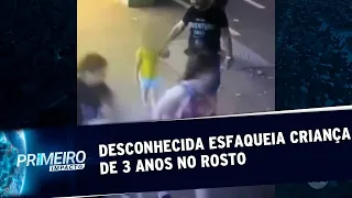 Mulher é flagrada esfaqueando criança no meio da rua | Primeiro Impacto (02/09/19)