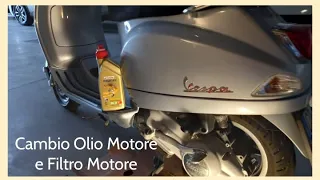 CAMBIO OLIO MOTORE E FILTRO MOTORE VESPA LX125 #vespa #tagliando