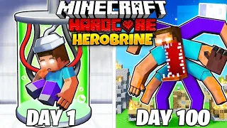 I Survived 100 Days as HEROBRINE in Hardcore Minecraft... (Hindi)