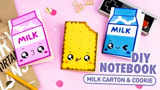 DIY Mini NOTEBOOK Milk Carton & Cookie without glue | Easy Origami