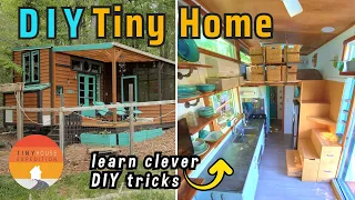 They built an Impressive DIY Tiny House - unique storage how-tos!