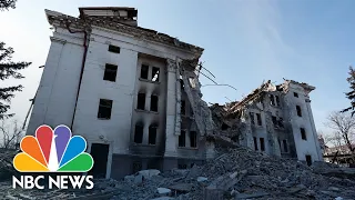 Drone Footage Shows Destroyed Theater In Besieged Mariupol, Ukraine