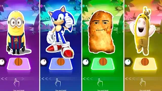 Minions 🆚 Sonic 🆚 Gegagedigedagadaga 🆚 Oddbods Bubbles 🎶 Tiles Hop EMD Rush!