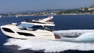 Luxury Asia riding the wave on Absolute Yacht 47 FLY Sea Trial Varazze Italy Powerful yet Elegance