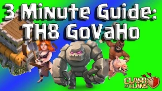 Clash of Clans - 3 Minute Guide - TH8 GoVaHo in War - Heavy Hog Riders!