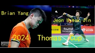 BWF Thomas Cup Finals 2024 Brian Yang (CAN) vs Jeon Hyeok Jin (KOR)