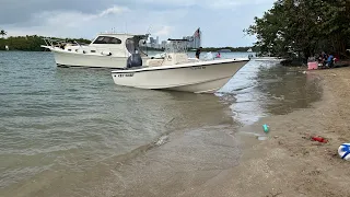 Going through biscayne bay on a windy day