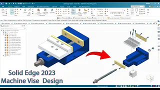 Solid Edge 2023 Tutorial - Machine Vise  Design