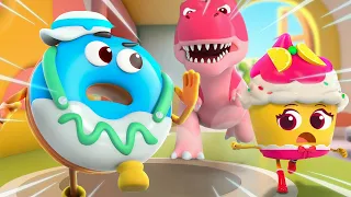 Lari Cepat, Dino Besar Datang! | Seri Petualangan Makanan | Animasi Anak | BabyBus Bahasa Indonesia