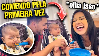 MEU FILHO COMENDO PELA PRIMEIRA VEZ! 😱😂 *OLHA ISSO*