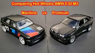 Comparing Hot Wheels BMW E30 M3 Mainline and Premium