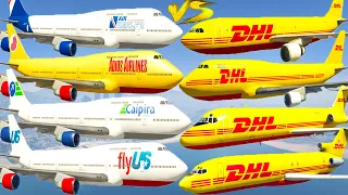 GTA V: Every DHL Airplanes VS Every Jet Airplanes Best Extreme Longer Crash and Fail Compilation