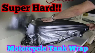 IMPOSSIBLE One Piece Motorcycle Gas Tank Vinyl Wrap in Brushed Metal | For Charity