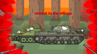 Retreat to the village - cartoons about tanks