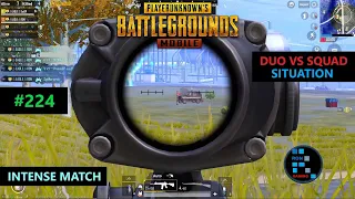 PUBG MOBILE | "DUO VS SQUAD SITUATION" INTENSE MATCH CHICKEN DINNER
