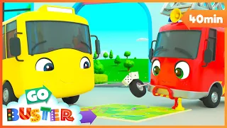 Buster and Ash's Playdate | Go Buster | Classic Vehicle, Truck and Car Cartoons for Kids