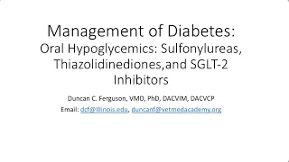 Non-Insulin Therapy of Diabetes, Pt2: Insulin Sensitizers