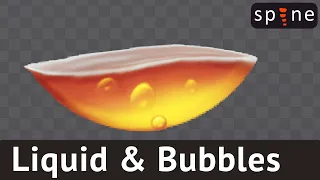 Spine 2D liquid/fluid/water animation with bubbles