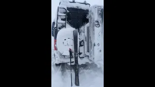 Friends on a Powder Day: Skiing @sugarbowlskiresort  during a 2023 Snow Storm in Lake Tahoe